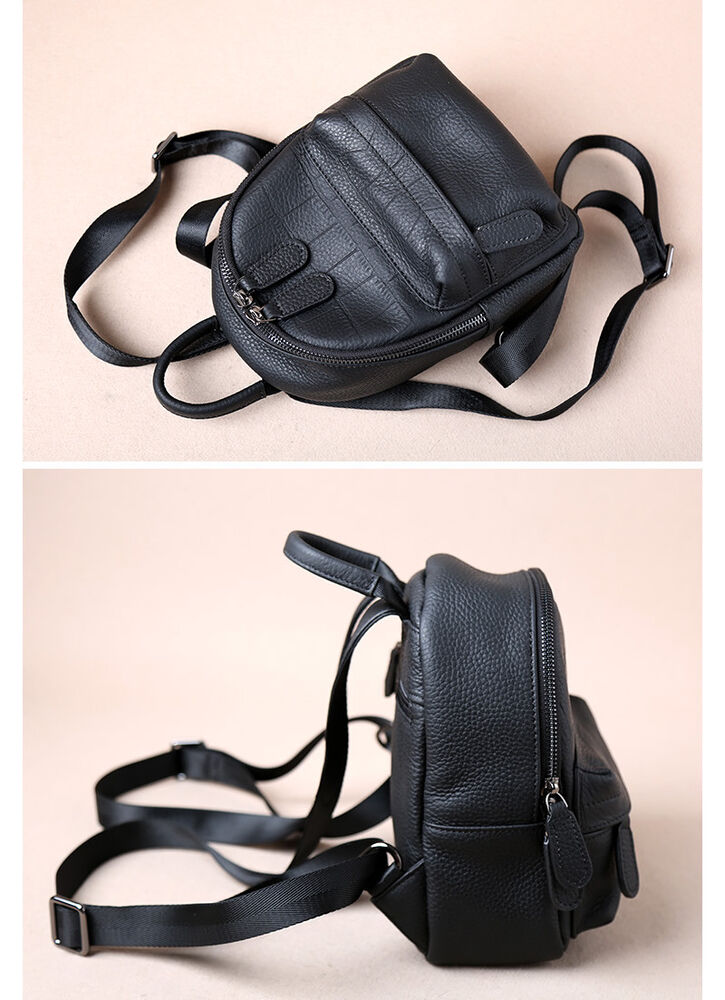 Croc Embossed Real Leather Backpack Rucksack Daypack Purse Cute bag Travel Purse