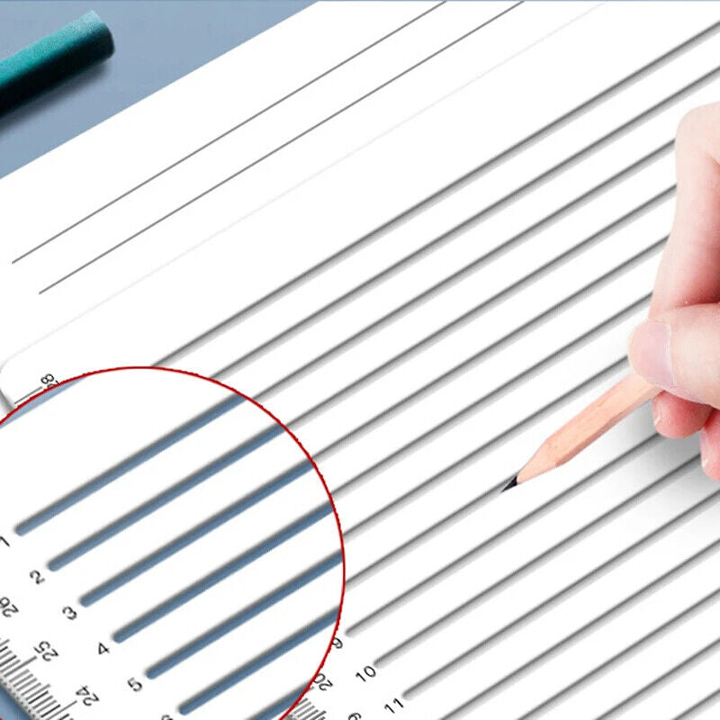 Calligraphy Stencil Template Plastic Clear Ruler Writing Straight Line Guide Aid