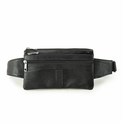 Thin Men's Leather Waist Bum Sling Bag Fanny Packs Travel Sport Work Backpack