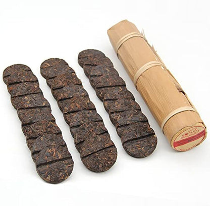 Bamboo Leaf Cylinder Puerh Tea Ripe Puerh Tea Cake Mini Cake (200g/7.1 oz)