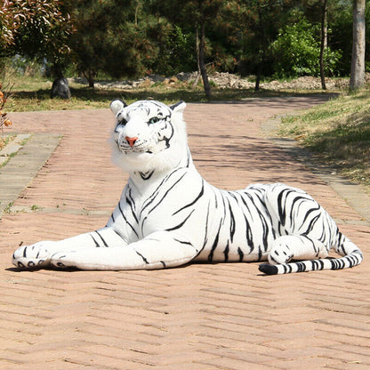 Lovely Simulation White Tiger Stuffed Plush Toy Animal Series Bedtime Doll Toy