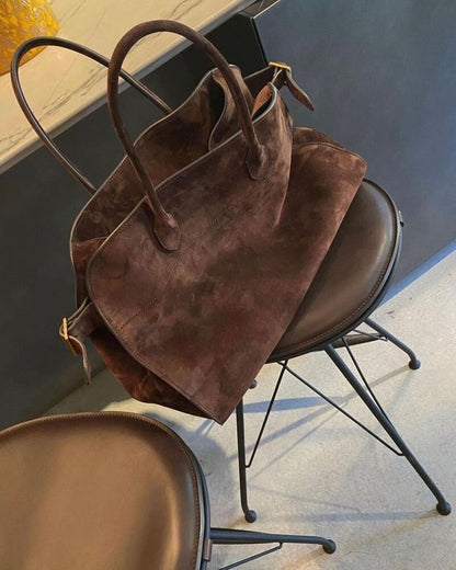 Cowhide Handbag Single Shoulder Bag Large 36 CM Strap Tote Purse 38*27*24 CM Red