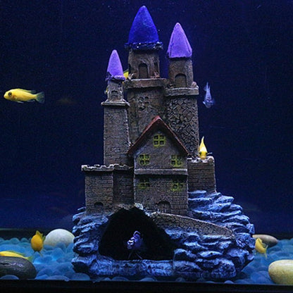 Aquarium Shipwreck Castle Decor Fish Tank Landscaping Ornament Plastic 15x7x13cm