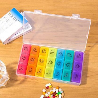 Classification Medicine Cases 1Pc 7 Days 21 Grids Handy Seven Colors Travel Kit
