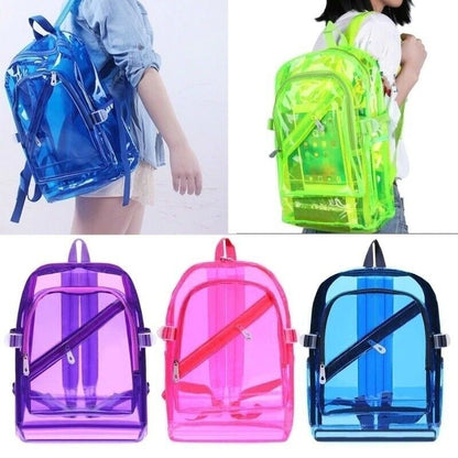 Transparent Clear Teenage Women Backpacks Schoolbag Girl Plastic Waterproof Bag