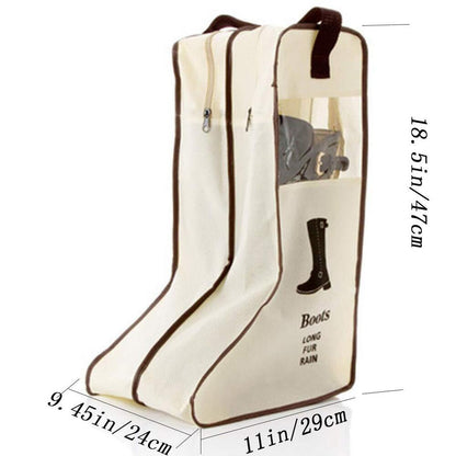 Portable Tall Boots Storage Bags|2 Packs Dust-proof Boot Carry Bag Beige