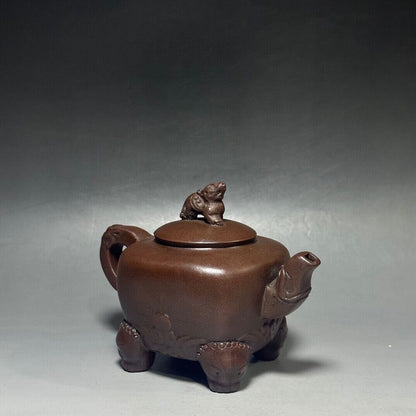 vintage chinese yixing purple clay teapot zisha ceremony carving Collectible art