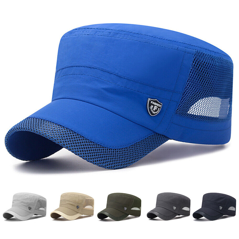Summer Men's Mesh Flat Cap Army Hat Cadet Castro Military Patrol Baseball Casu