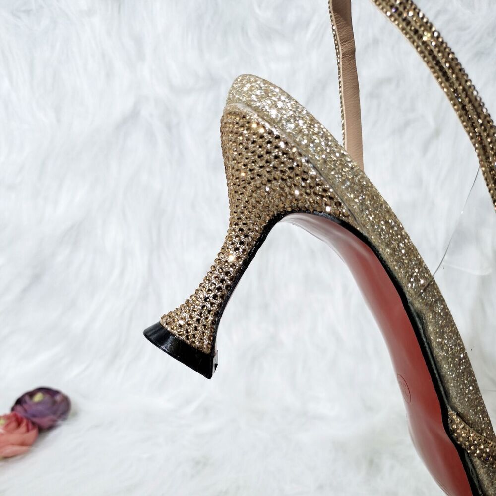 Gold Comfortable Pointed Toe Noble Ladies Shoes Bag Wedding A Pair Of Shoes
