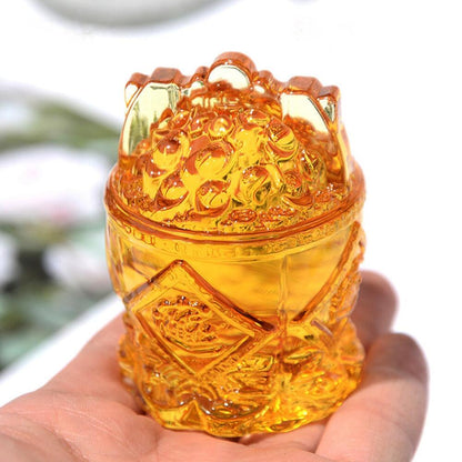 Cornucopia Treasure Bowl Statue Fengshui Paperweight Wealth and Luck Craft Gold