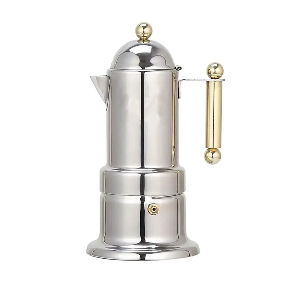 Coffee Pot Espresso Maker Stovetop Moka Stainless Steel Latte Percolator 21x10cm