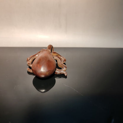 Wooden Octopus Statue Wood Carved Figure Decor Children Gift Toy Animal Kid Baby
