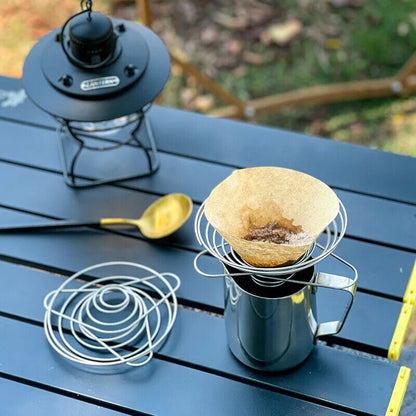 Coffee Drippers Stainless Steel Foldable Filter Cups Spring Espresso Maker Parts