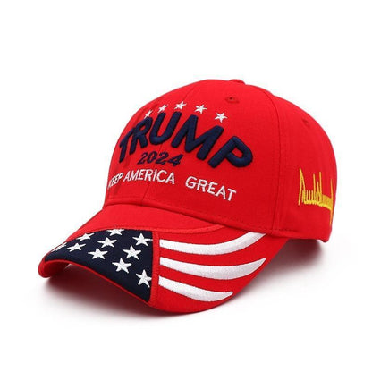 New Adjustable Trump 2024 Embroidered Hat Baseball Cap Black Red Us