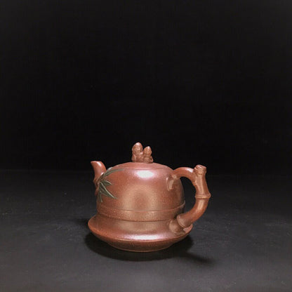 vintage chinese yixing purple clay teapot zisha ceremony carving Collectible art