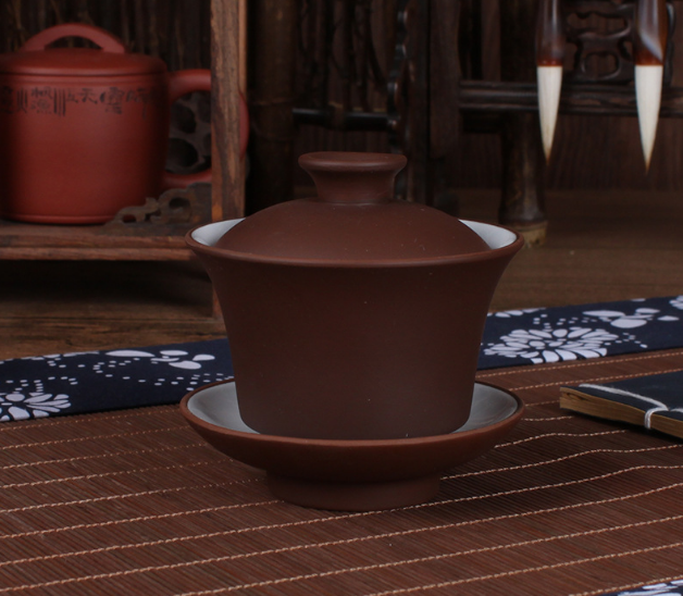 clearance sales Chinese tureen purple clay porcelain gaiwan with lid for tea