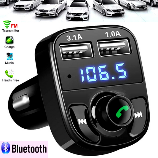 Cargador de coche carro con transmisor FM y Bluetooth para Telefonos Smart Phone