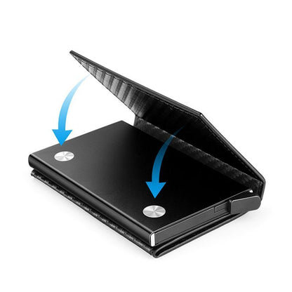 Anti Rfid Magnet Men Wallets Carbon Fiber Card Holder Money Bag Black Wallet 1PC
