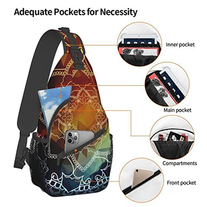 ASYG Mandala Flower Sling Bag Crossbody One Size, Flower-e003