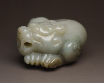 Chinese Antique Hetian Jade Carved Sculpture Exquisite Beast Statue Collections