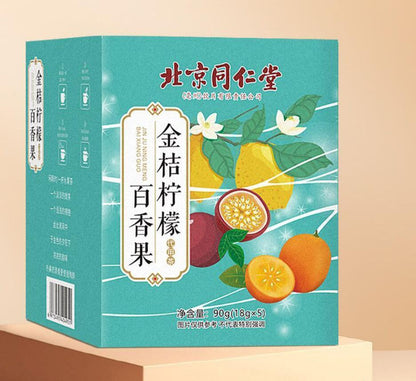TongRenTang Kumquat Lemon Passion Fruit Tea 同仁堂金桔柠檬百香果茶18克*5包