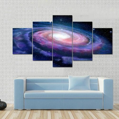 Milky Way Galaxy Outer Space 5 Piece Canvas Print Wall Art Home Decor