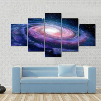 Milky Way Galaxy Outer Space 5 Piece Canvas Print Wall Art Home Decor
