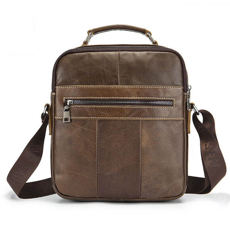 100% Genuine Leather Men's Sling Shoulder Messenger Bags 11" Handbags Cross Body