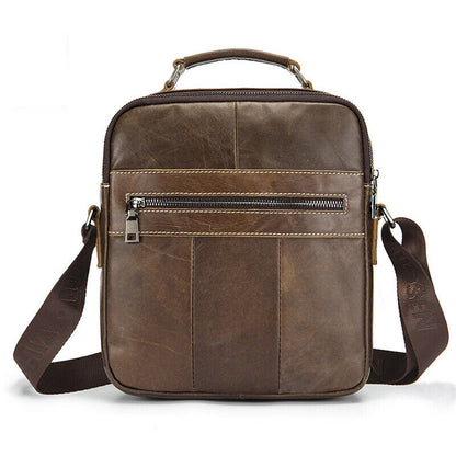 100% Genuine Leather Men's Sling Shoulder Messenger Bags 11" Handbags Cross Body