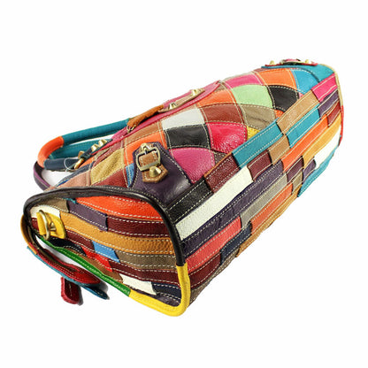 Designer Women's Genuine Leather Multi-color Handbag Satchel Tote Shoulder Bags