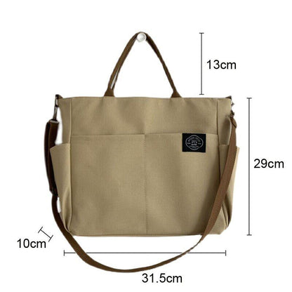 Women's Bags Cotton Canvas Shoulder Bag Crossbody Handbag Zipper Tote Pocket