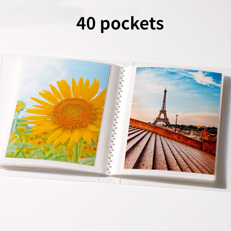 2x Transparent Photo Album Holds Mini Photo Card Ticket Collection Bag Book Gift