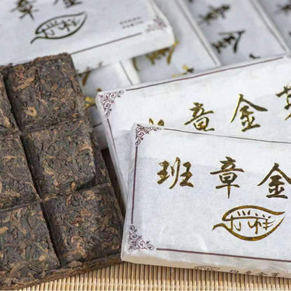 50g Banzhang Golden Buds Ripe Pu-erh Tea Brick Old Yunnan Cooked Pu'er Black Tea