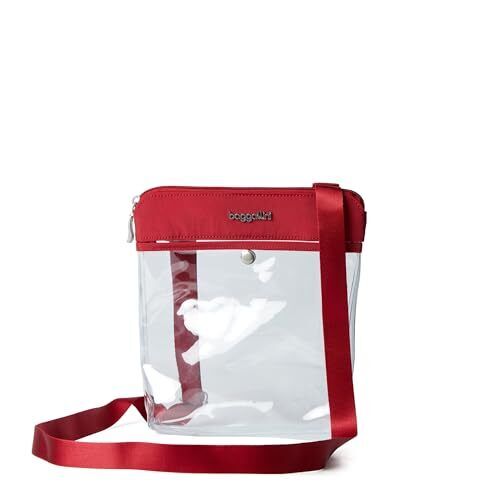Baggallini womens Stadium Clear Pocket Crossbody, red, One Size Size, Red