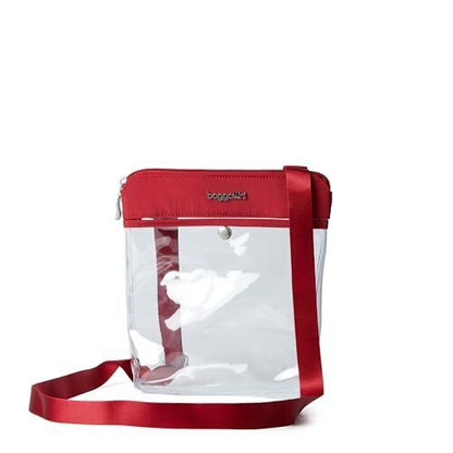 Baggallini womens Stadium Clear Pocket Crossbody, red, One Size Size, Red