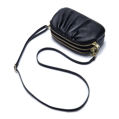 Women Cloud Bag Genuine Bag Three Layers of Shoulder Messenger Bag Handbag