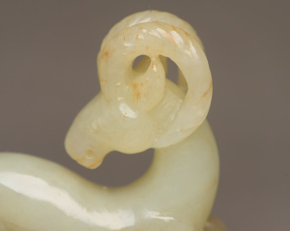 Chinese Old Natural Hetian Jade Hand Carved Exquisite Sheep Statue Figurine Rare