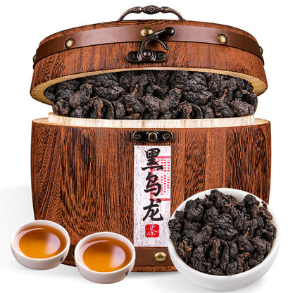 浓香型黑乌龙茶木炭技法乌龙茶茶叶黑茶礼盒装500g Alpine Orchid Fragrant Oolong Tea Barrel Gift 500g