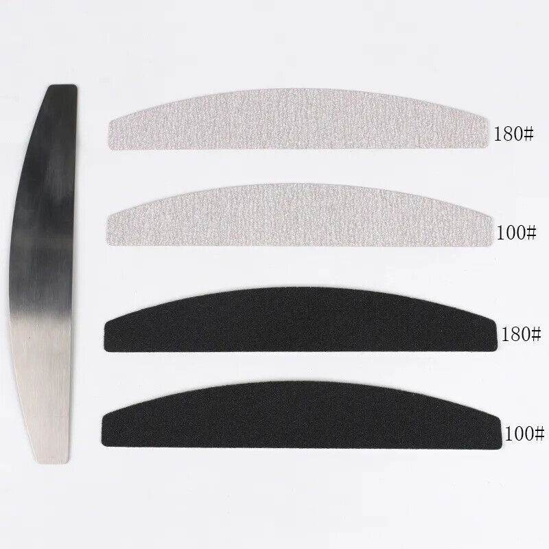 Nail Files 50-100Pcs Gray Removable Pads Metal Handle Replacement Sandpaper Tool