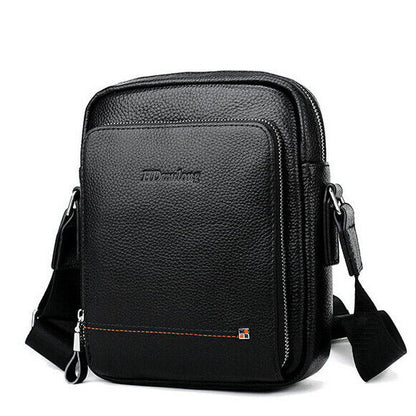 100% Cow Leather Crocodile Embossed Black Men's Business Shoulder/Messenger bags