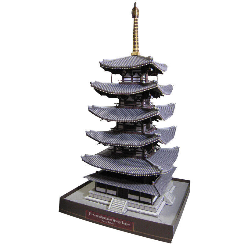 Diy Five-storied Pagoda of Horyuji Temple Nara Japan 3D Paper Model Puzzle Kit
