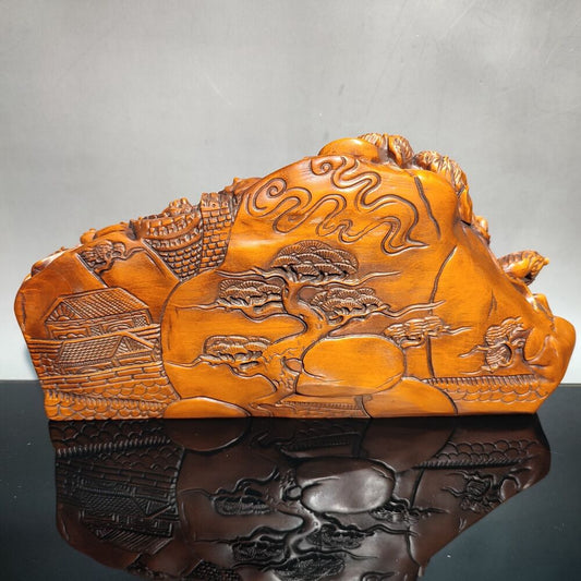 vintage Three Kingdoms story statue study room decor wood wooden figurine carved