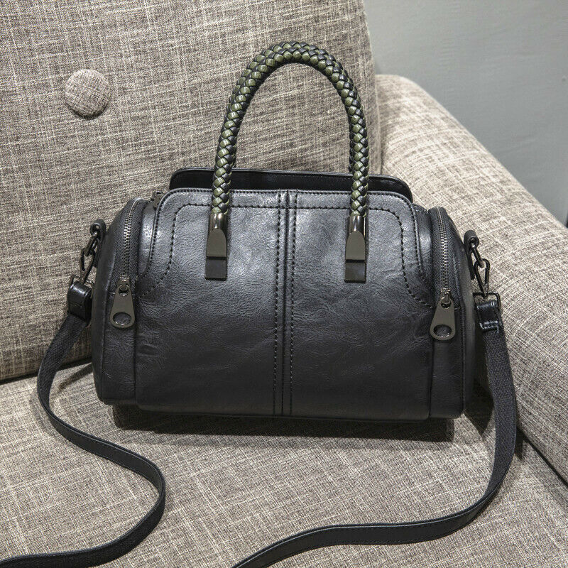 Genuine Leather Women's Boston Bag Cross Body Shoulder Bag Satchel Tote Handbags