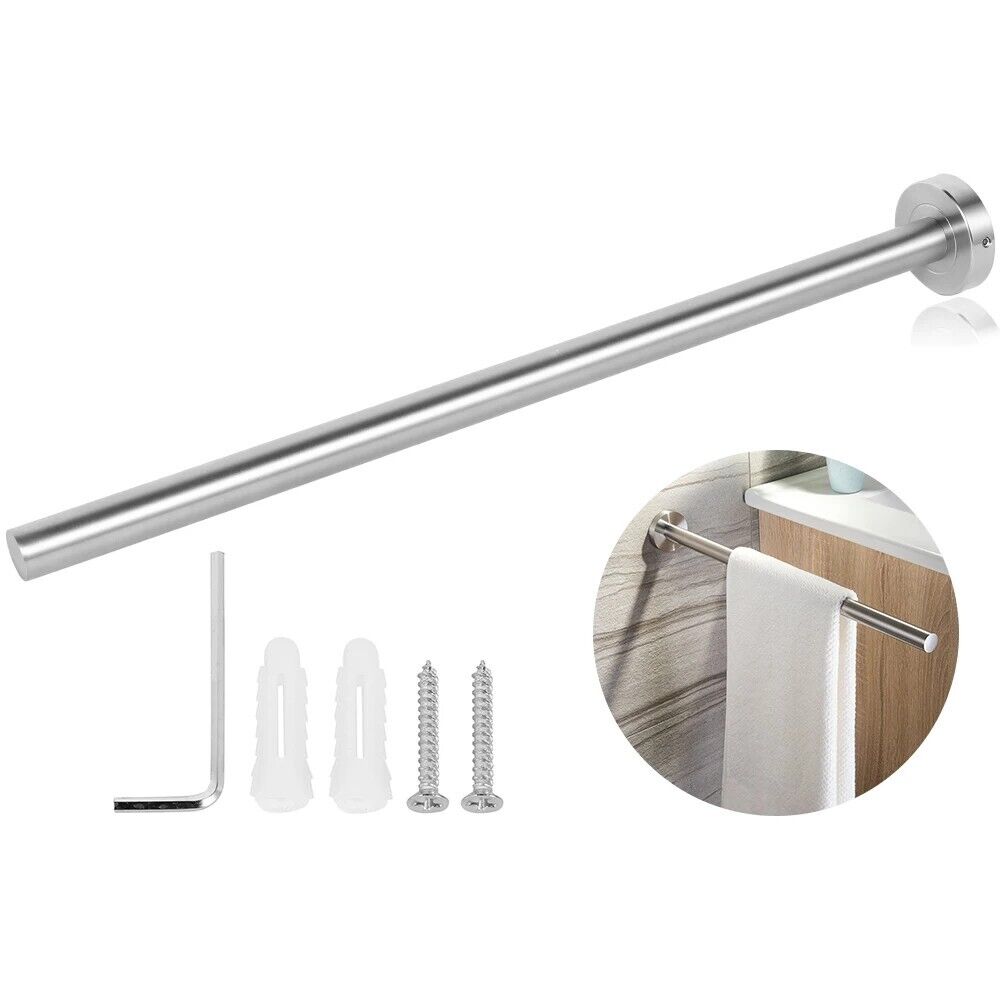 Towel Bar Stainless Steel Bathroom Kitchen Rails Hanging Organizers 41x5.1x1.9cm