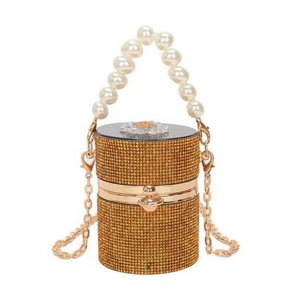 Women Crossbody Bags Metal Chain Diamond Lipstick Pouch Women Shoulder Bag