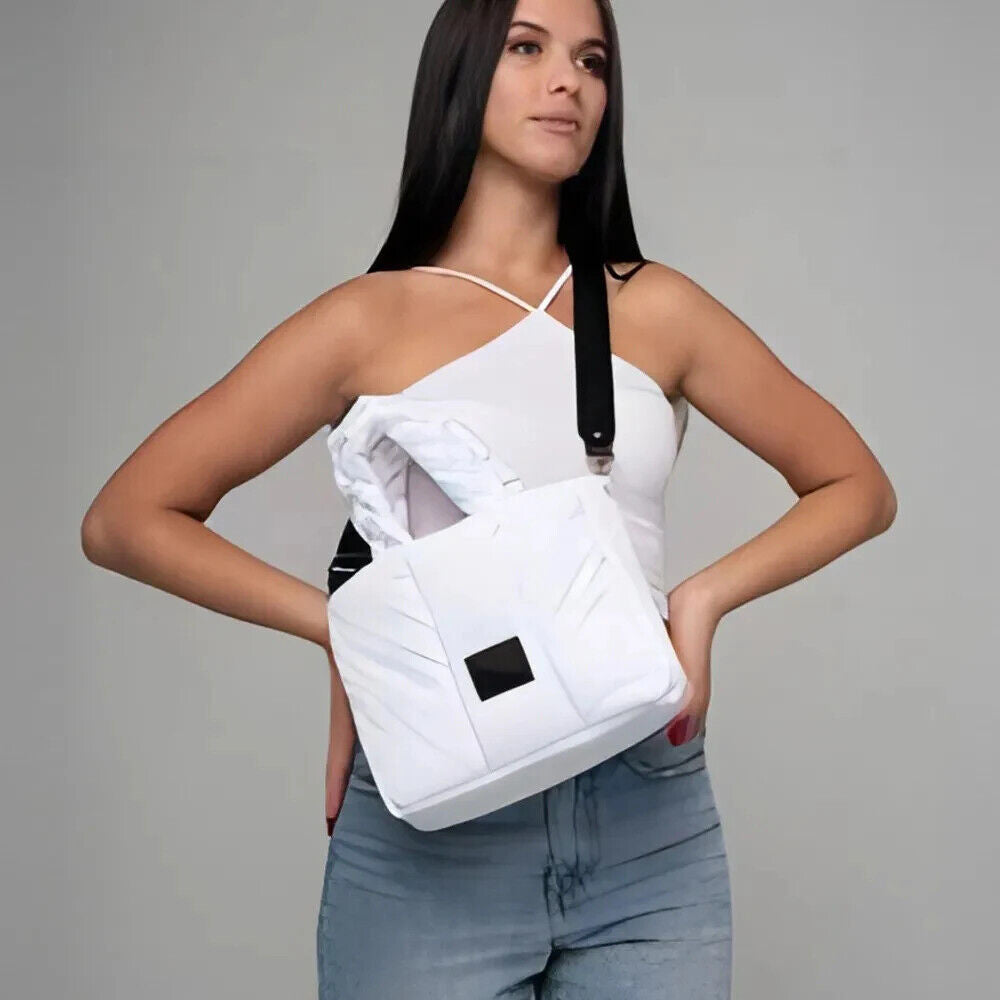 Quilted Tote Bags Women Down Handbags Woven Handle Shoulder Bag Winter Bag