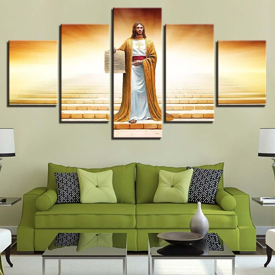 Jesus Christ Portrait Canvas Prints Painting Wall Art Home Decor Picture 5PCS