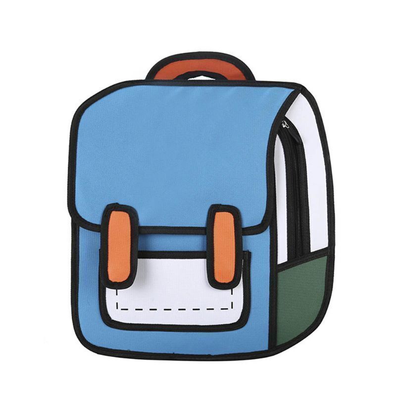 Women Backpack Cartoon School Bag Comic Bookbag Teenager Girls