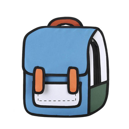 Women Backpack Cartoon School Bag Comic Bookbag Teenager Girls