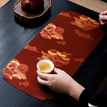 Japanese Tea Mat Waterproof Tea Seats Table Mat Zen Tea Tablecloth Table Flag